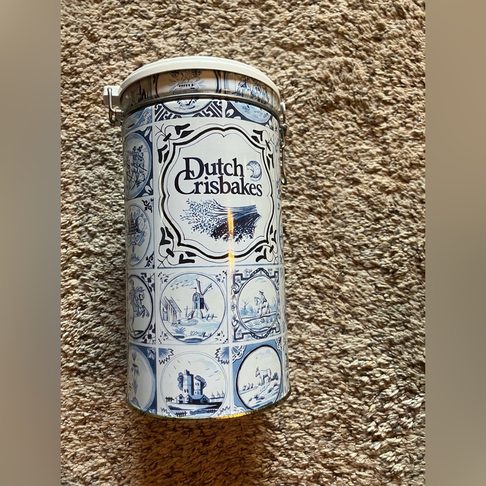 Vintage Dutch Biscuit Container Tin